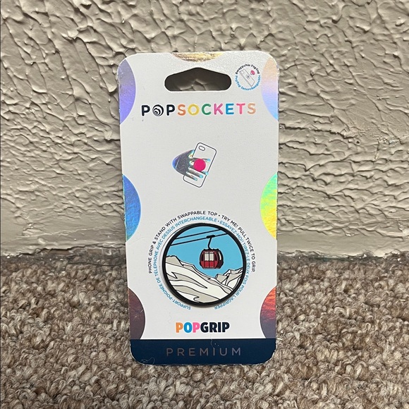 PopSocket PopGrip with Cable Car Design - Red and Blue - Picture 1 of 3
